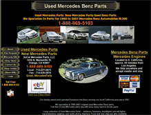 Tablet Screenshot of mercedespartsused.com